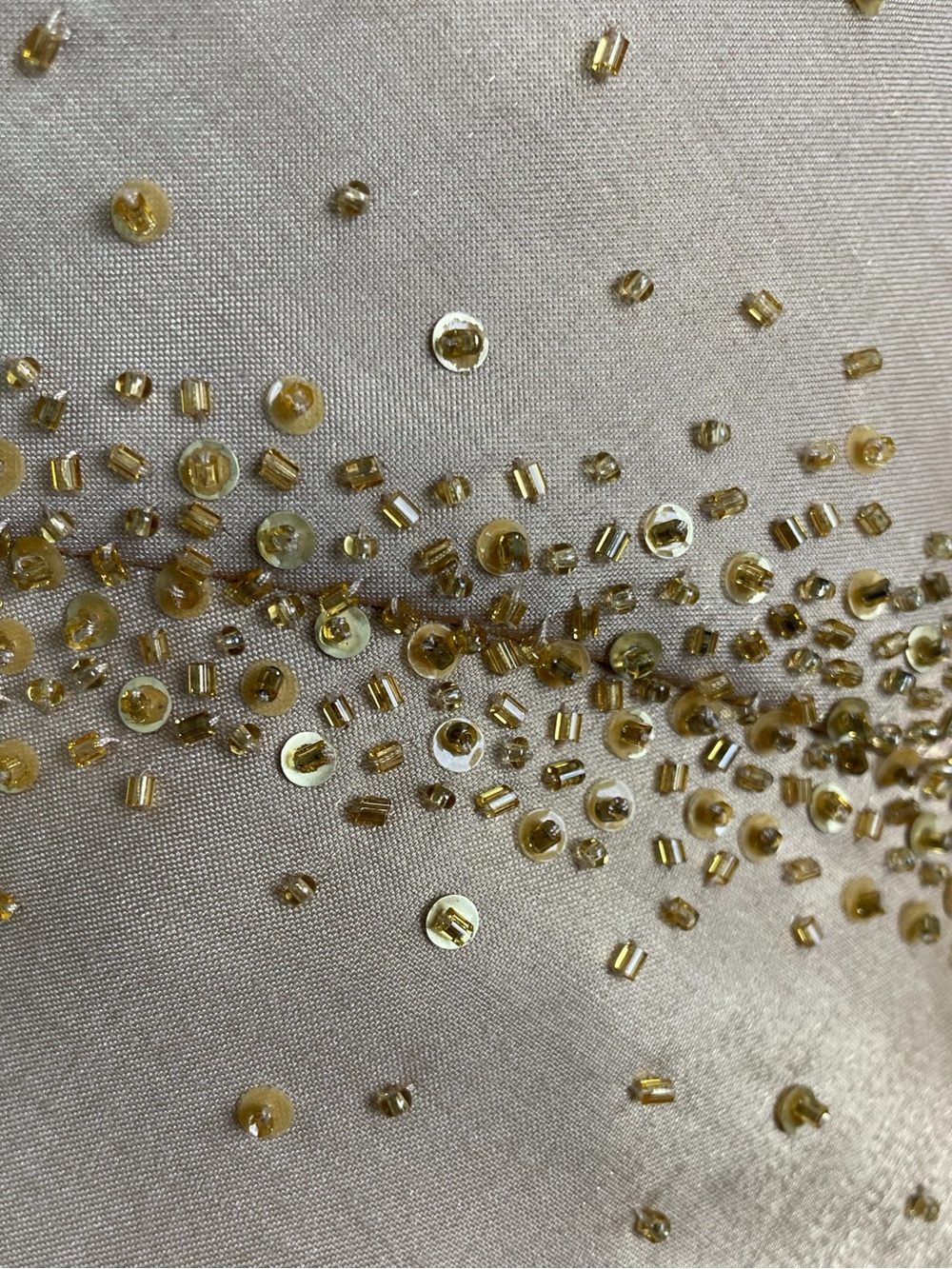 Vintage Y2K Niki Livas Gold sequin beaded open back asymmetric midi dress XS - Picture 5 of 14